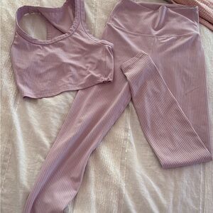 Pink Ribbed workout Set from Target